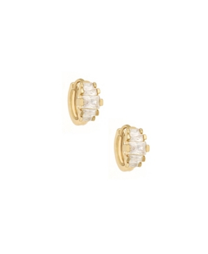 Ettika Crystal And Gold Plated Huggie Hoops In Gold Plated