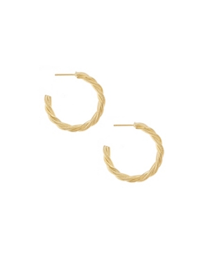 Ettika Gold Plated Twisted Hoops In Gold Plated