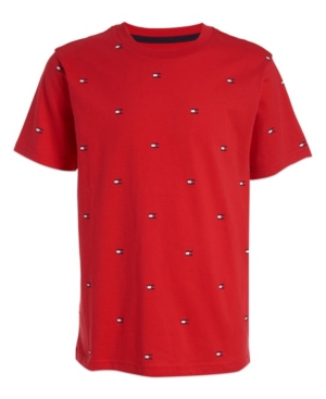 Toddler Boys Small Flag Print Short Sleeve Tee