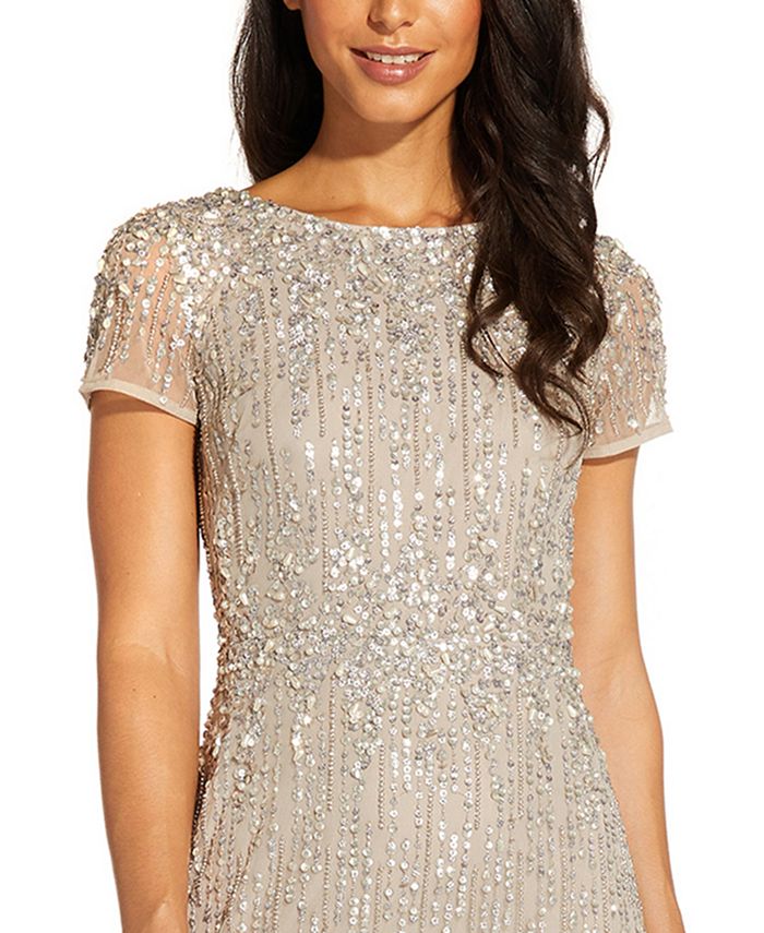 Adrianna Papell Beaded Sheath Dress Macy's