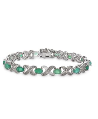 Gemstone and Diamond Accent XO Bracelet in Sterling Silver