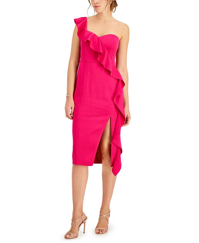 Aidan by Aidan Mattox Ruffled One Shoulder Dress Macy s