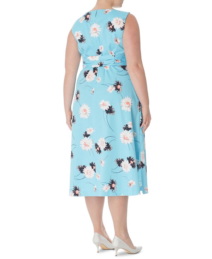 Anne Klein Plus Size Floral-Print Midi Dress - Macy's