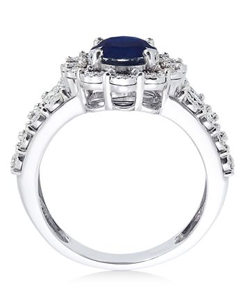 EFFY Collection - Sapphire (1-9/10 ct. t.w.) & Diamond (1/2 ct. t.w.) Ring in 14k White Gold