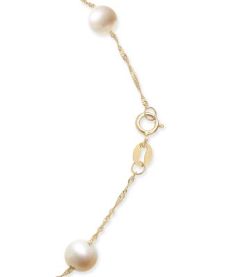 EFFY&reg; Cultured Freshwater Pearl Station 18" Necklace in 14k Gold (5-1/2mm)