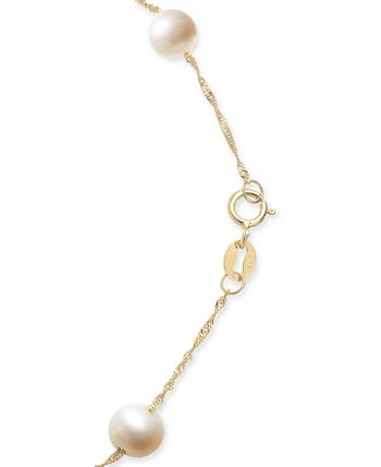 EFFY Collection - EFFY Cultured Freshwater Pearl (5-1/2mm) Station Necklace in 14k Gold, 14k Rose Gold or 14k White Gold