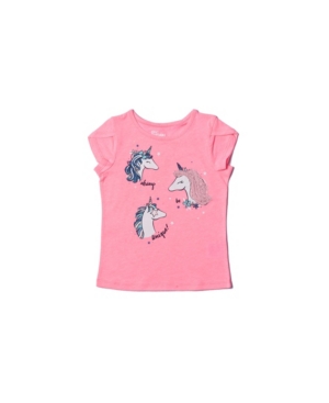 Little Girls Short Sleeve Graphic with Text Tee