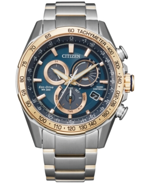 Citizen Mens Chronograph Two Tone Stainless Steel Bracelet Watch Cb5916-59l In Two Tone