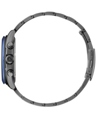 Eco-Drive Men's Chronograph Black Stainless Steel Bracelet Watch 41mm