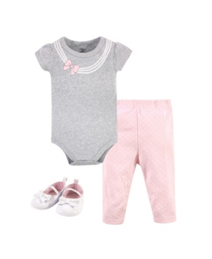 Little Treasure Baby Girls Bodysuit Pant and Shoe Set
