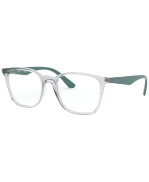 Ray Ban Demo Square Unisex Eyeglasses Rx7177 5994 51 In Transparen