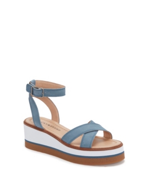 Lucky Brand Women's Tarhi Ankle-Strap Wedge Platform Sandals Women's Shoes