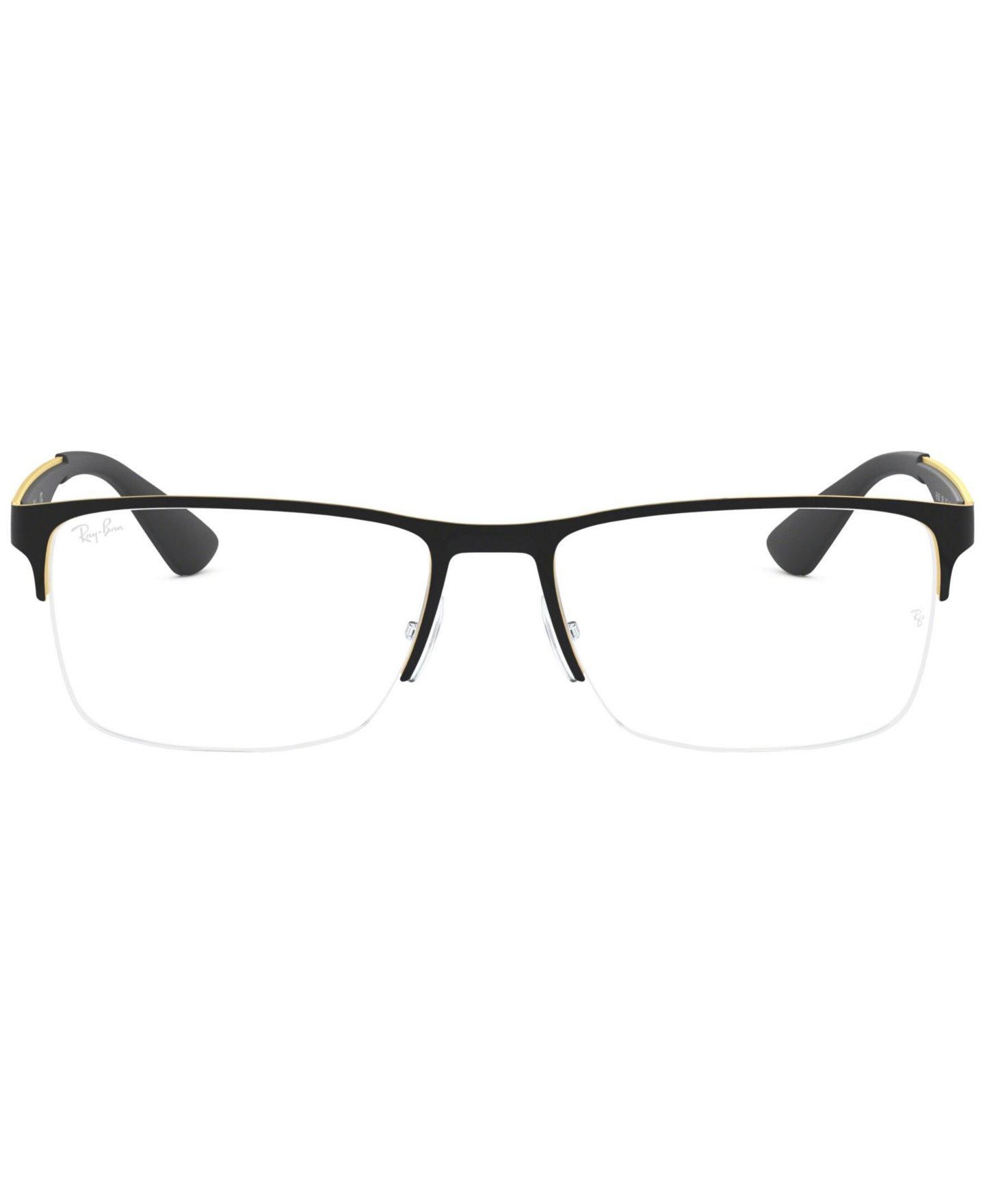 Очки Ray-Ban Unisex Rectangle Metal RB6335 Optics Eyeglasses, цвет: Золотой чёрный — фото 3