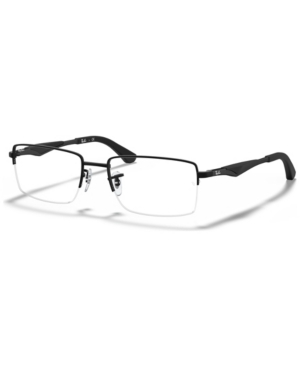 Ray Ban Ray-ban Rx6285 Unisex Rectangle Eyeglasses In Gunmetal