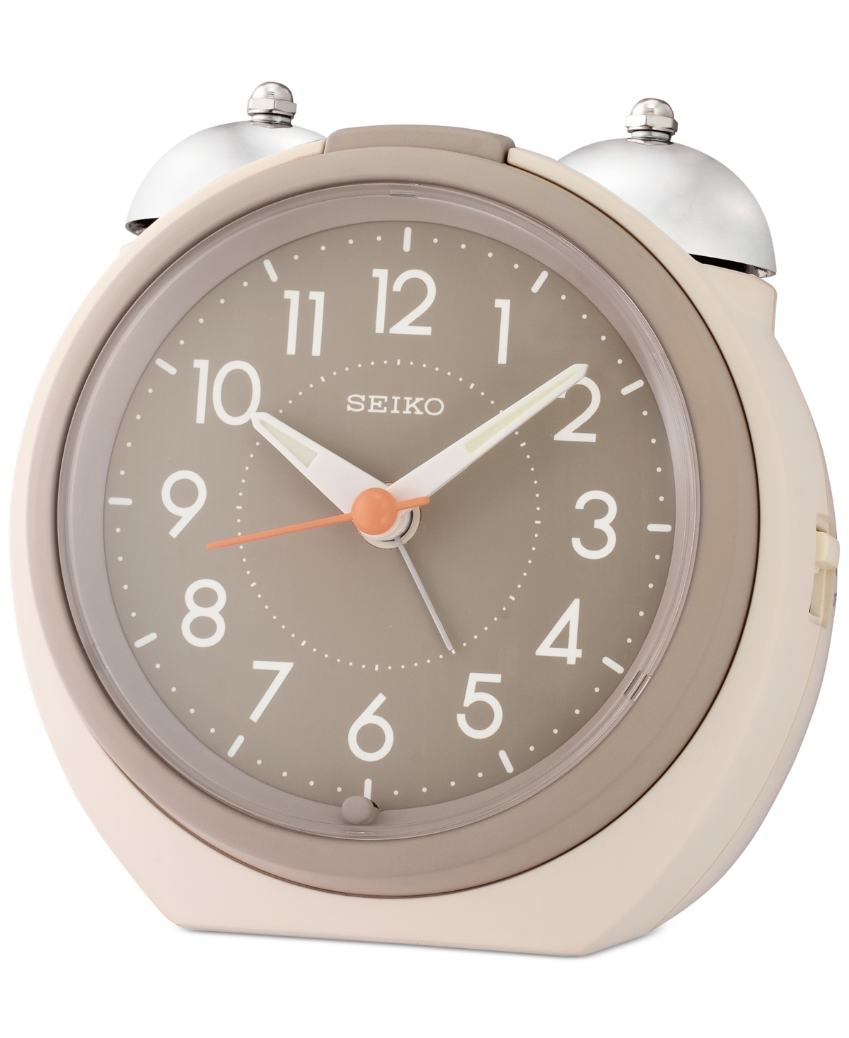 Shop Seiko Kita Cream Alarm Clock In Cream And Taupe