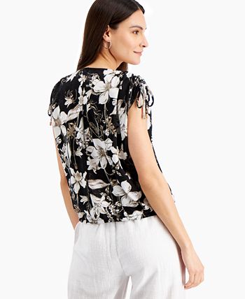 INC International Concepts Printed Surplice Top, Created for Macy's ...