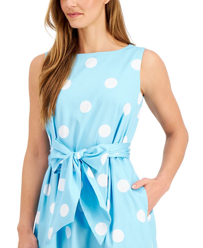 anne klein dot print midi dress