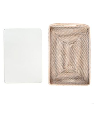 Artifacts Trading Company Rectangular Tray with Glass Insert