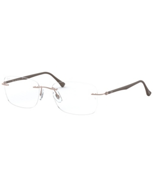 Ray Ban Ray-ban Rx8725 Unisex Rectangle Eyeglasses In Brown