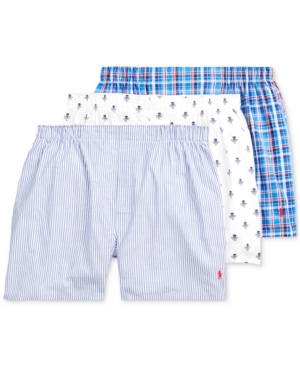 Polo Ralph Lauren Men's Woven Cotton Boxers 3-Pack