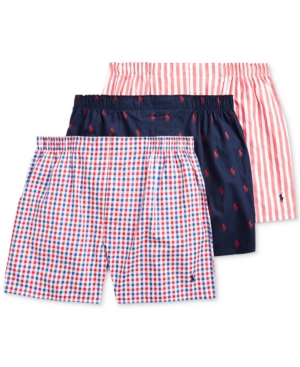 Polo Ralph Lauren Men's Woven Cotton Boxers 3-Pack