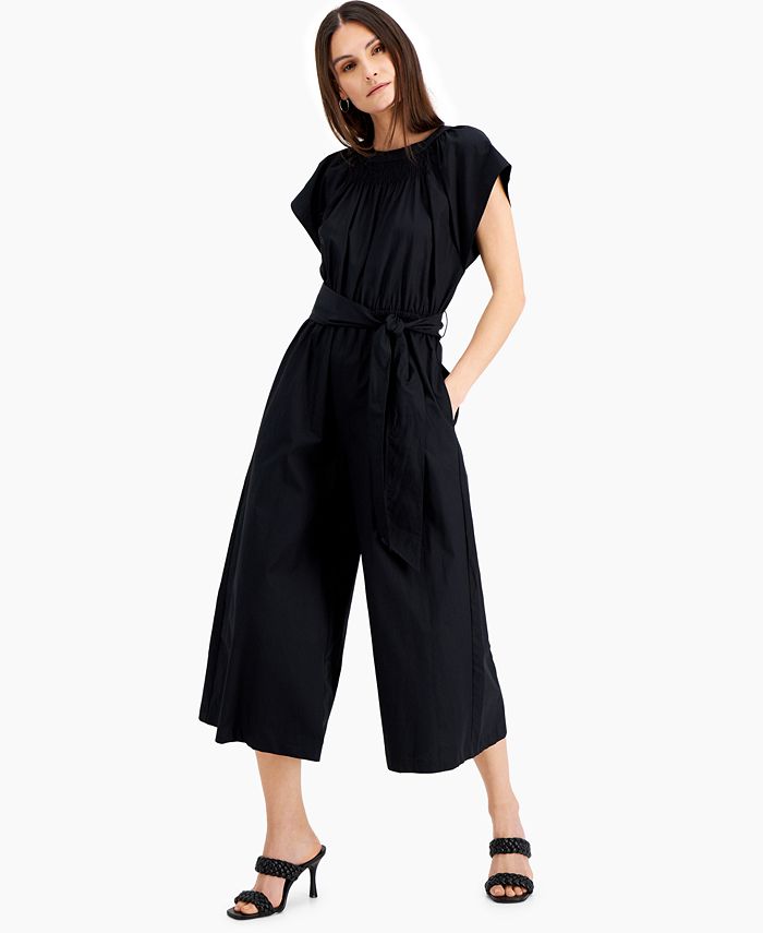 INC International Concepts WideLeg Cotton Jumpsuit, Created for Macy's