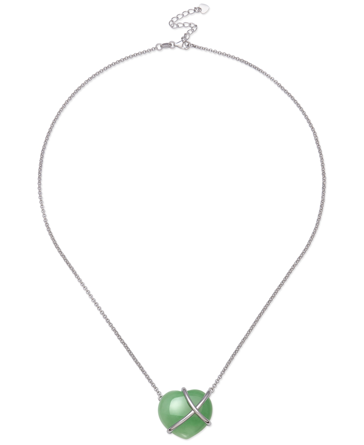 DyedHeart Crisscross Pendant Necklace in Sterling Silver, 17-1/2