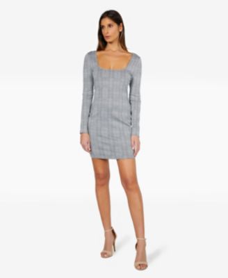 Bebe - Juniors' Houndstooth Plaid Bodycon Dress