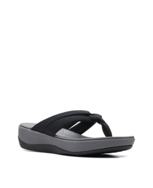 Clarks Cloud Steppers Women's Arla Kaylie Sandals Women's Shoes In Black Textile Sparkles