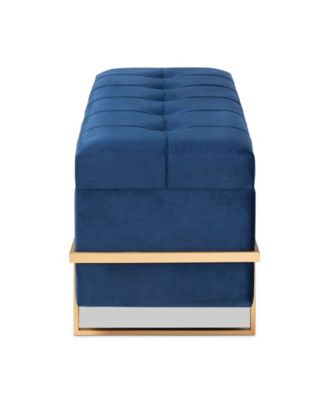 Parker Glam and Luxe Velvet Upholstered Storage Ottoman
