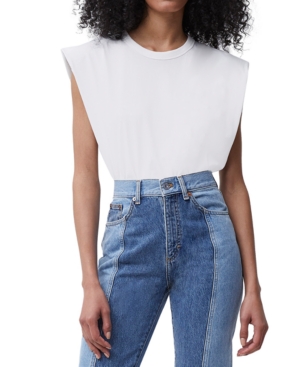 FRENCH CONNECTION COTTON SHOULDER-PAD TOP