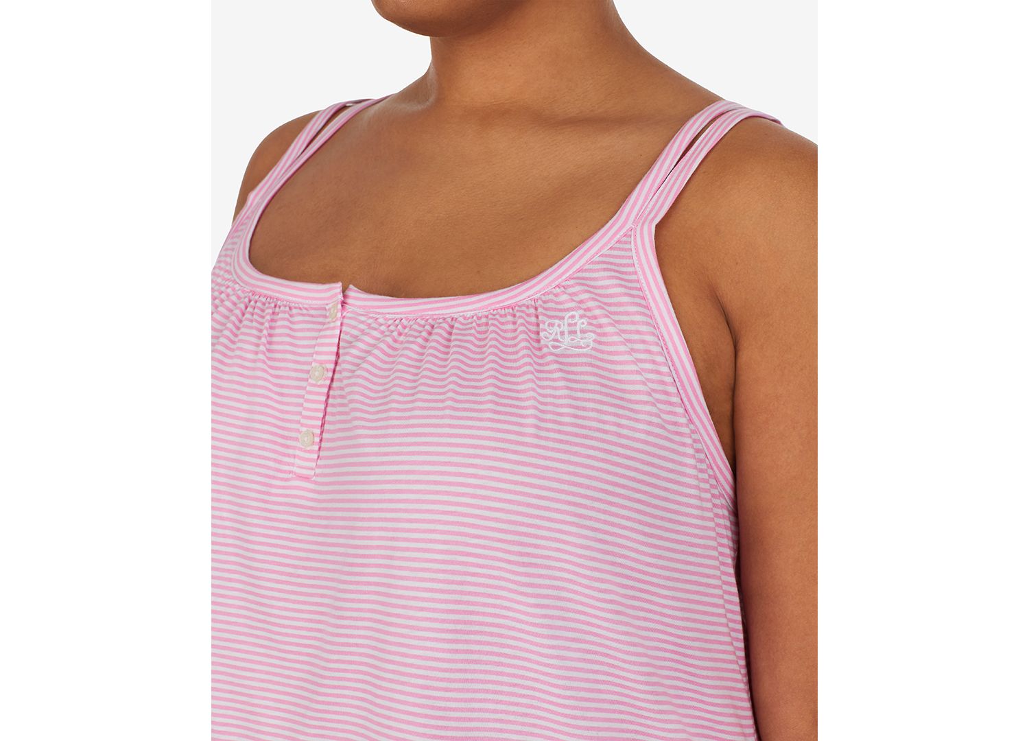 Cotton Knit Double-Strap Nightgown