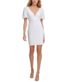 V-Neck Ponté-Knit Sheath Dress