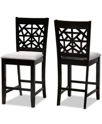 Devon Modern and Contemporary Fabric Upholstered 2 Piece Counter Height Pub Chair Set
