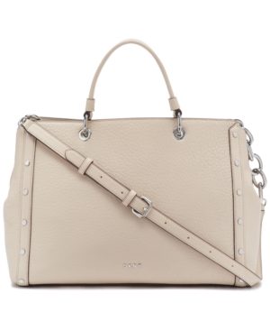Dkny Gianna Leather Tote In Eggshell