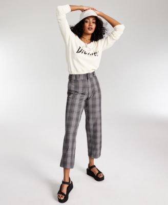 dickies plaid roll hem womens pants