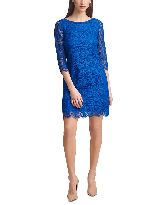 Jessica howard scalloped lace shift dress discount