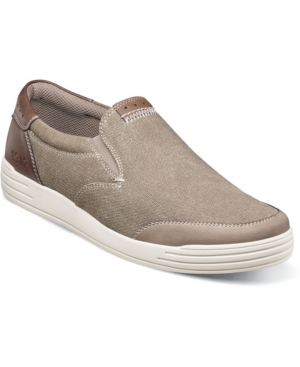 Nunn Bush Men's Kore City Walk Athletic Style Canvas Slip-on Loafer In Stone