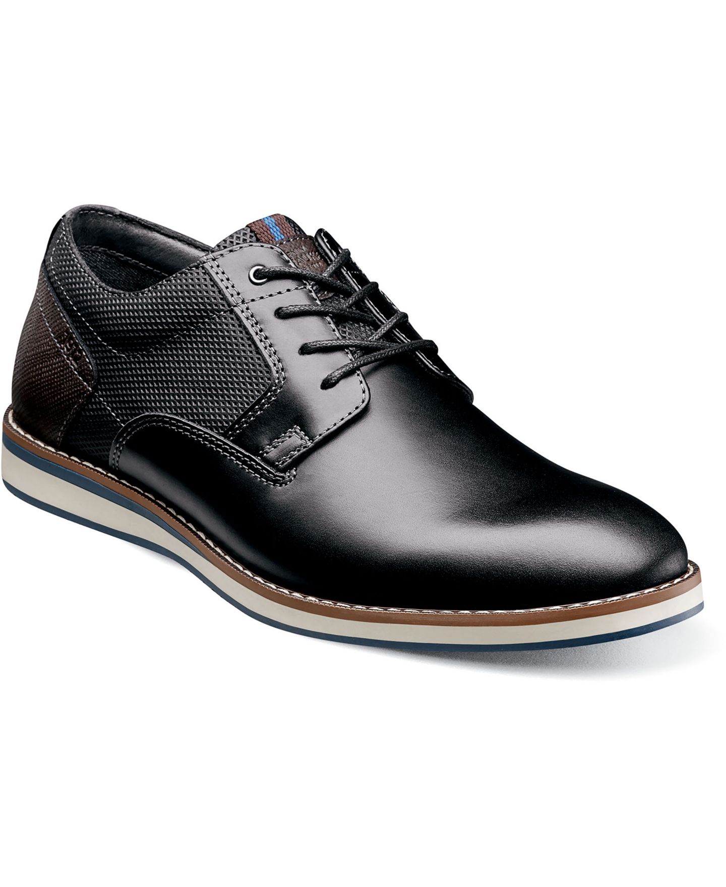 Мужские туфли Nunn Bush Circuit Plain Toe Lace-Up Oxford, цвет: Чёрный разноцветный — фото 1