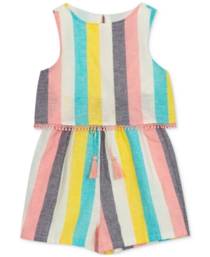 Rare Editions Baby Girls Striped Popover Romper