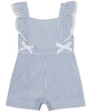 Rare Editions Baby Girls Striped Flutter Romper