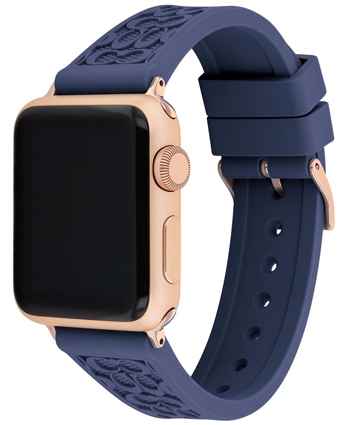 COACH Blue Rubber 38/40mm Apple Watch® Band & Reviews - Macy's