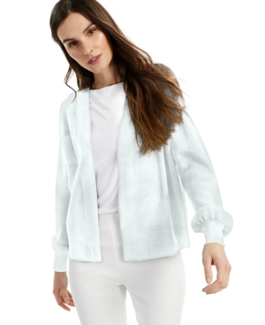 Shop Alfani Petite Open front Cardigan Created For Macy s In Blue Glass