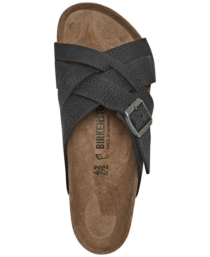 lugano oiled leather slide sandals