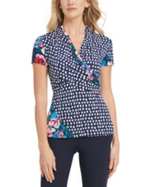 Ruched Patchwork-Print Top