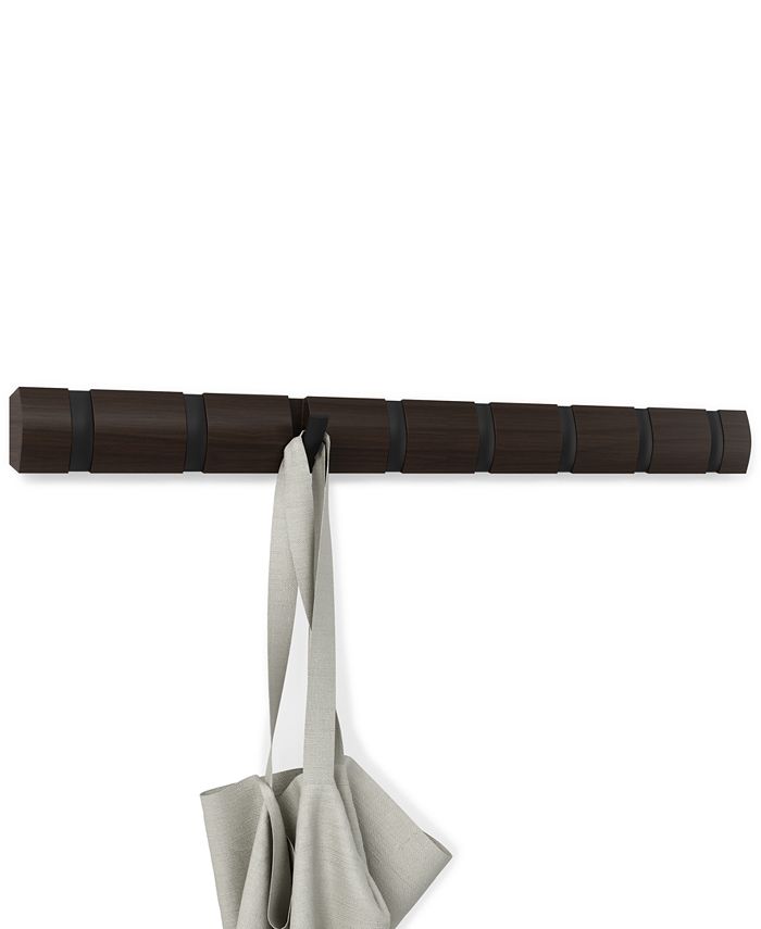 umbra flip 8 hook wall mounted floating coat rack