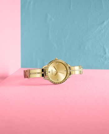 GUESS - Women's Gold-Tone Stainless Steel Semi-Bangle Bracelet Watch 30mm
