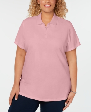 Karen Scott Plus Size Cotton Polo Shirt Created for Macy's