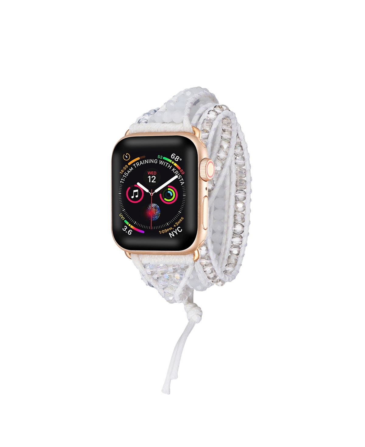 Men's and Women's Silver-Tone White Jewelry Wrap for Apple Watch 38mm - Multi