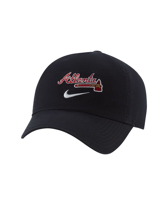 Men's Nike Navy Atlanta Braves Wordmark Heritage 86 Adjustable Hat